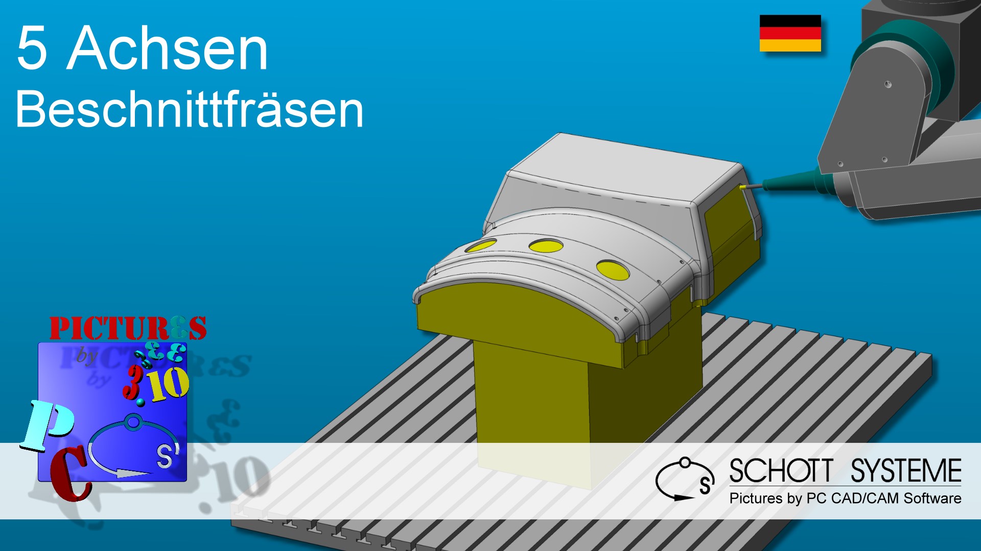 5-Achsen-Simultanschneiden und -Trimmen von geformten Werkstücken